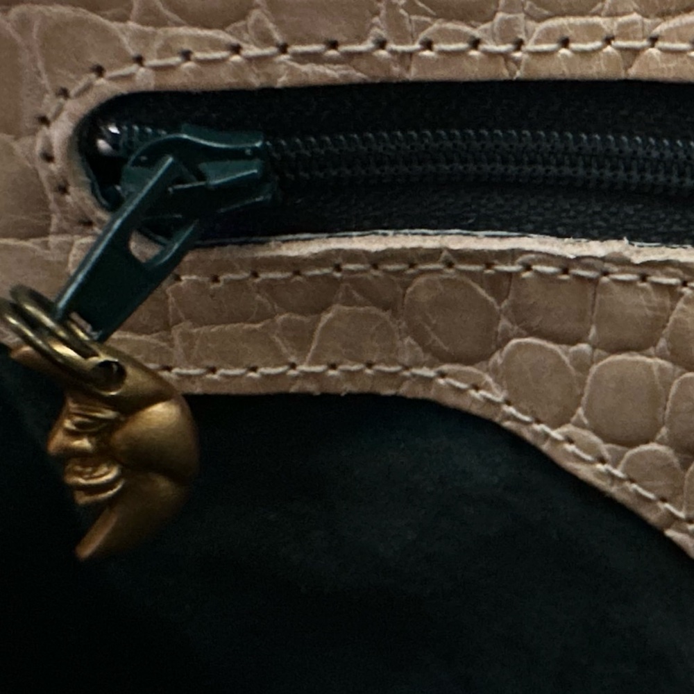 VTG VICENZA 1993 Crocodile Embossed Leather Alma Shaped Bag- w detachable strap - Picture 13 of 16